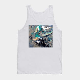 "TGF" (grey and turquoise pour) Tank Top